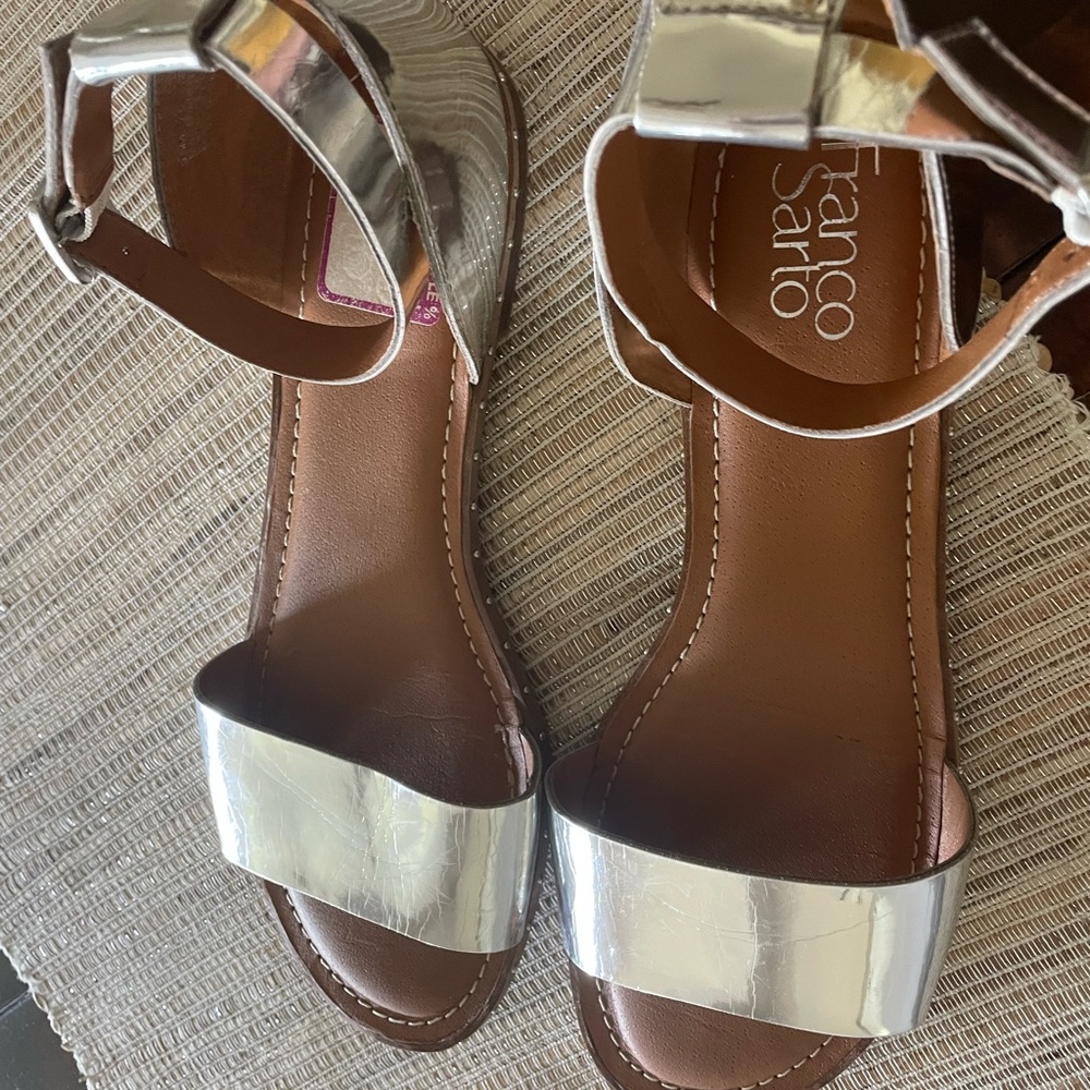 Franco Sarto metallic leather sandals size 9.5